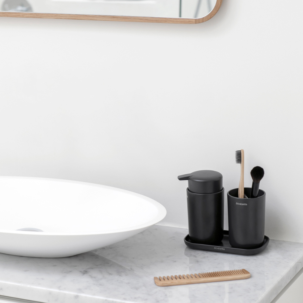 Bathroom Accessory Set, ReNew, Set of 3 - Dark Grey at at Brabantia GH