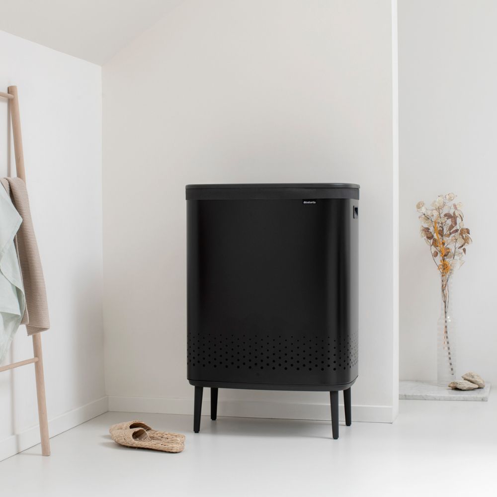 Bo Laundry Bin Hi, 2 x 45 litre - Matt Black at Brabantia GH