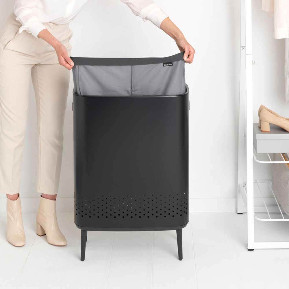 Bo Laundry Bin Hi, 2 x 45 litre - Matt Black at Brabantia GH
