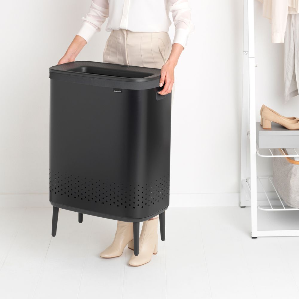 Bo Laundry Bin Hi, 2 x 45 litre - Matt Black at Brabantia GH