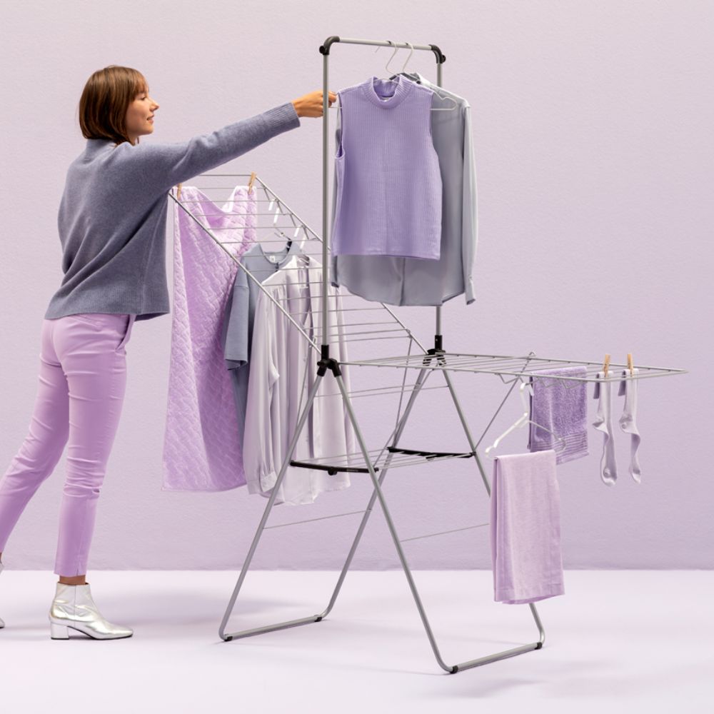 HangOn Drying Rack, 25 metres with rod - Metallic Grey at Brabantia GH