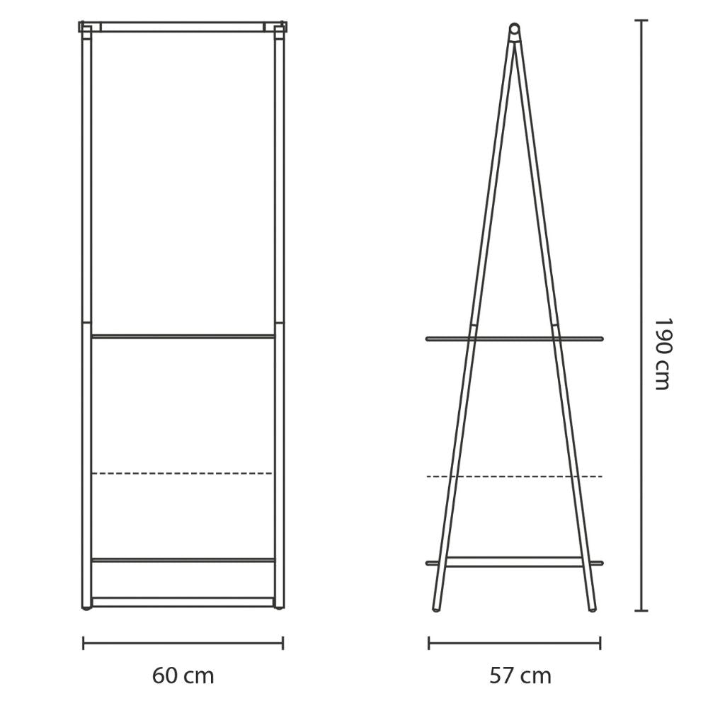 Linn Clothes Rack, Small - White Dimensions at Brabantia GH