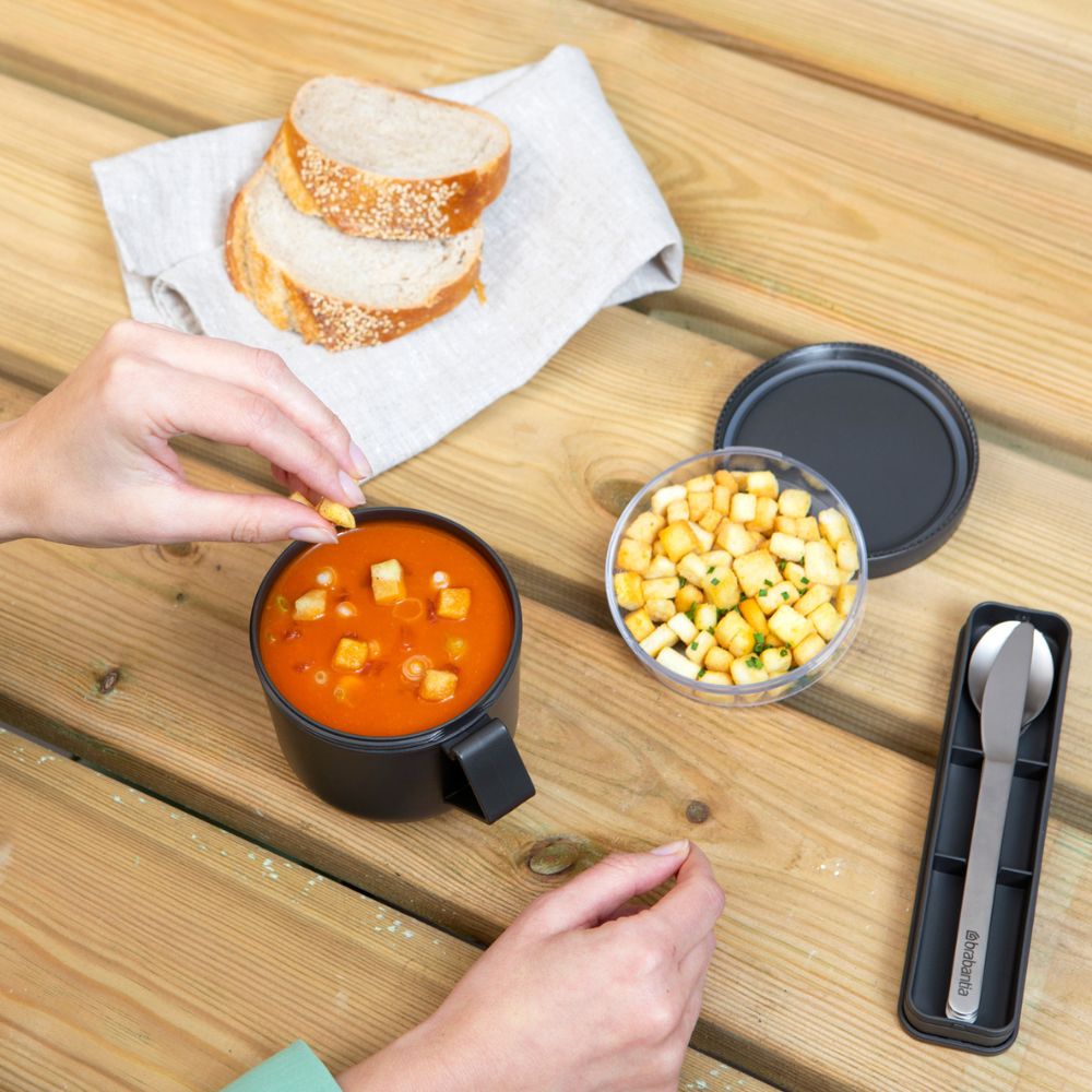 Make & Take Soup Mug, 0.6L, Plastic - Dark Grey at Brabantia GH
