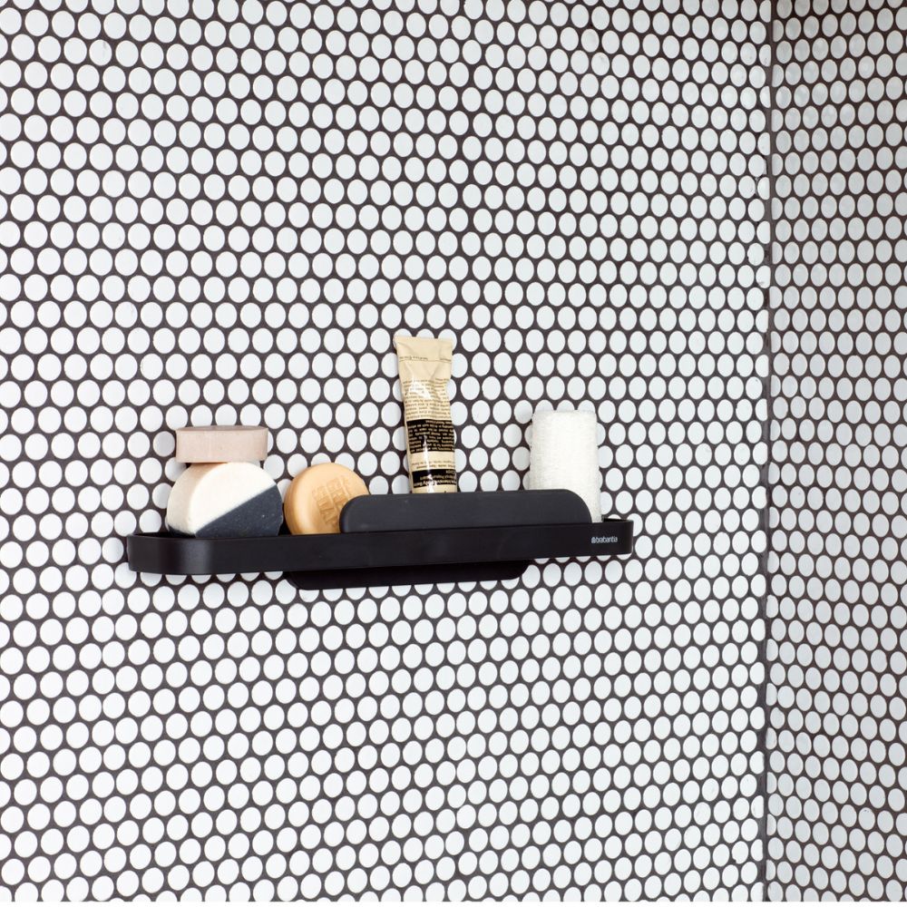 MindSet Shower Shelf with Squeegee - Dark Grey at Brabantia GH