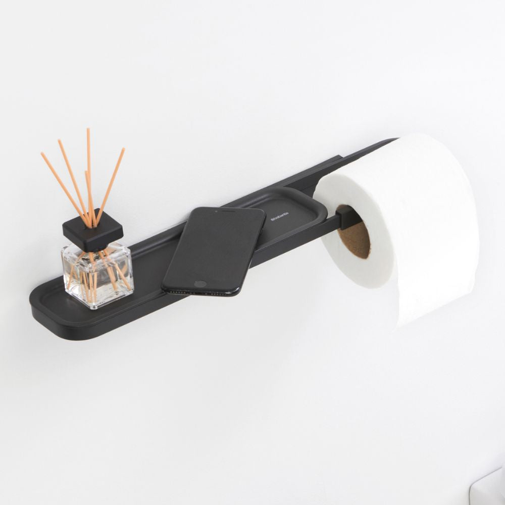 MindSet Toilet Roll Holder with Shelf, Mineral Infinite Grey at Brabantia GH