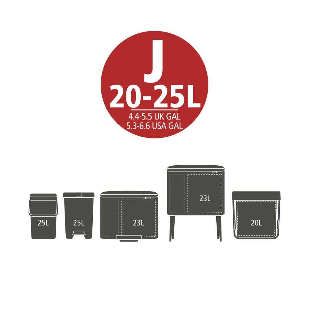 PerfectFit Bags, Code J, 20-25L, 10 Bags at Brabantia GH