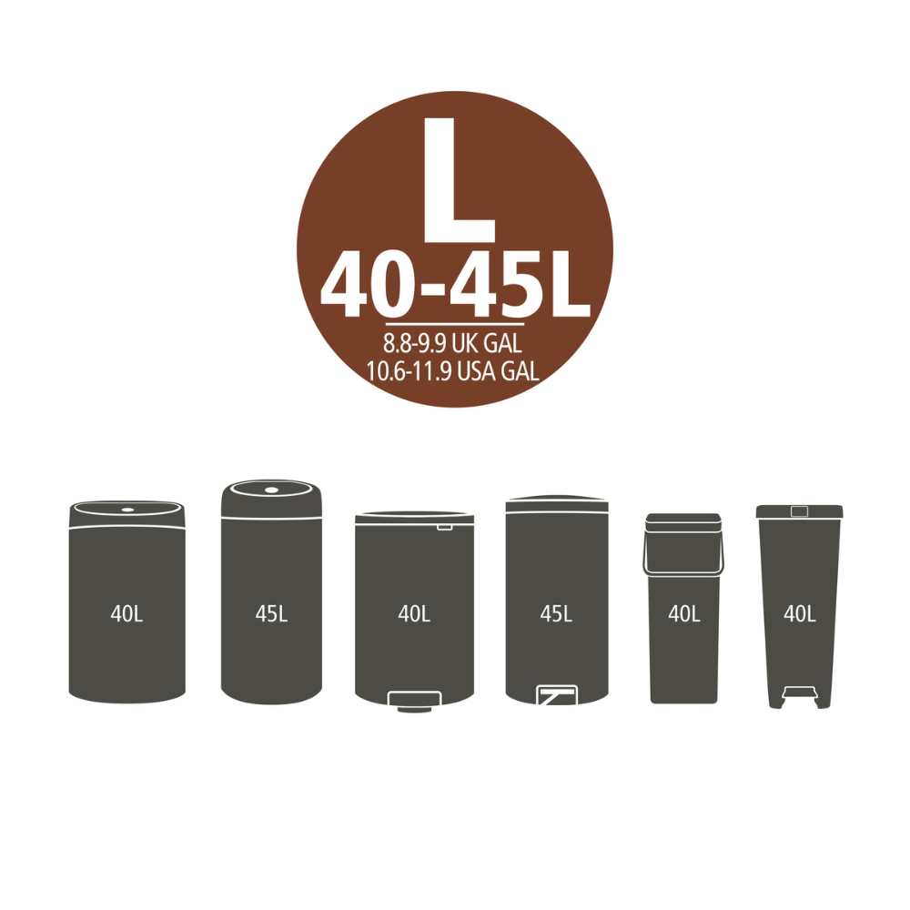 PerfectFit Bags, Code L, 40-45L, 40 Bags at Brabantia GH