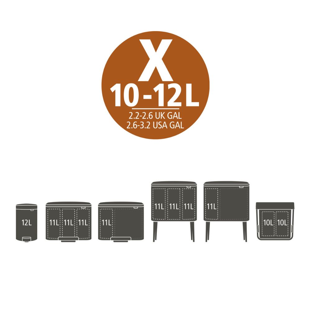 PerfectFit Bags, Code X, 10-12L, 40 Bags at Brabantia GH