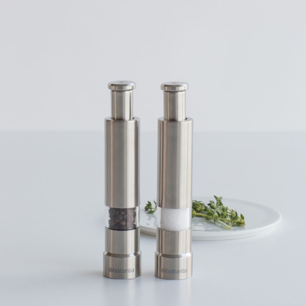 Profile Salt and Pepper Crusher Set - Matt Steel at Brabantia GH