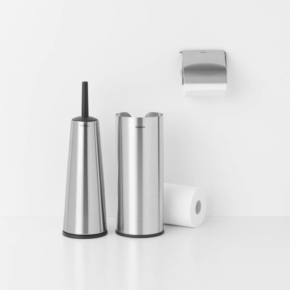 ReNew Toilet Roll Dispenser, for 3 spare Rolls - Matt Steel at Brabantia GH