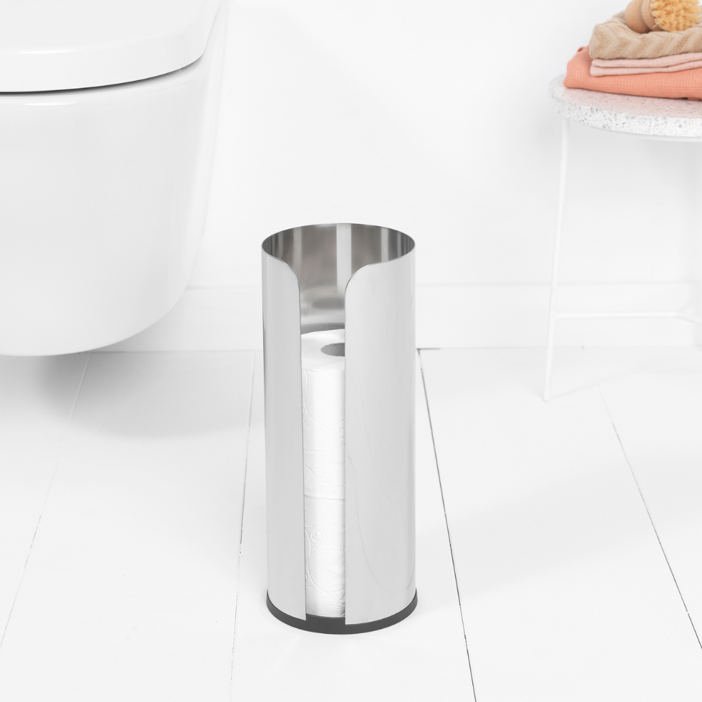 ReNew Toilet Roll Dispenser, for 3 spare Rolls - Matt Steel at Brabantia GH