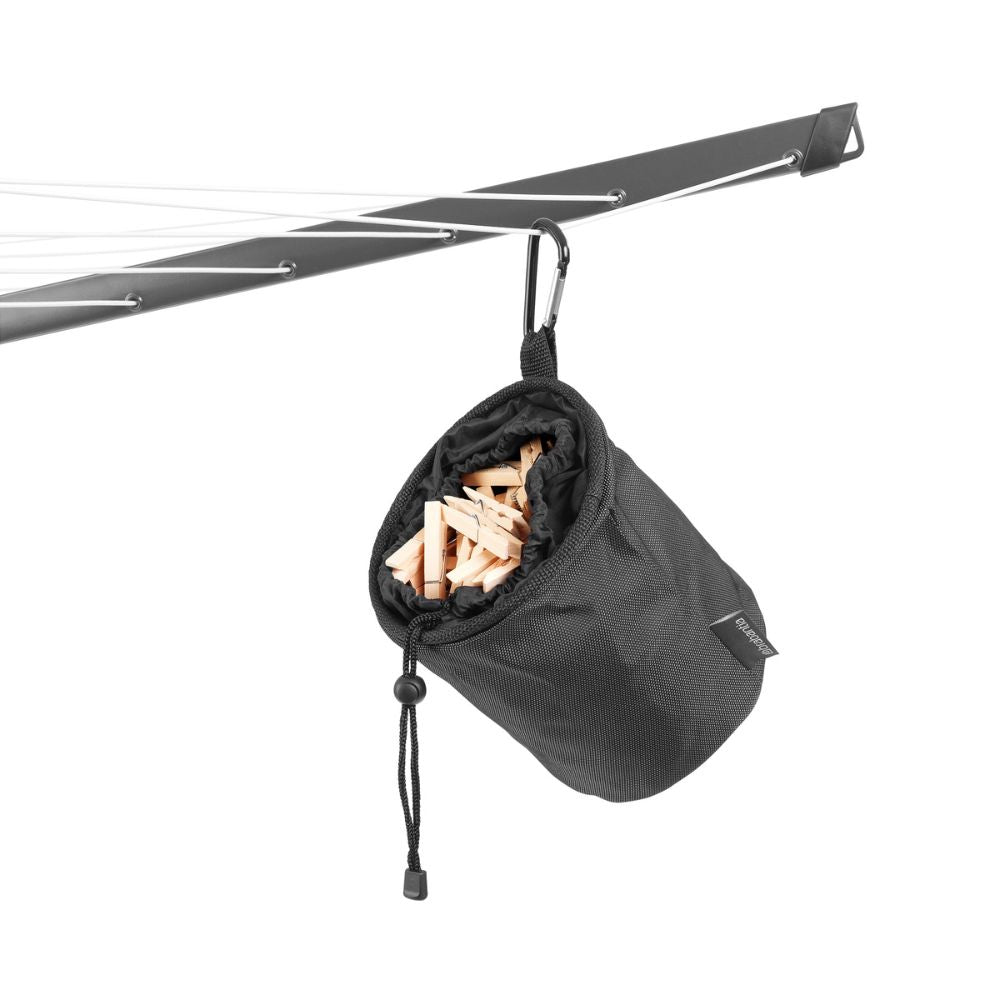 Rotary Lift-O-Matic, 50 metre with Ground Spike, 45mm diameter, Cover, Peg Bag and Pegs - Metallic Grey at Brabantia GH