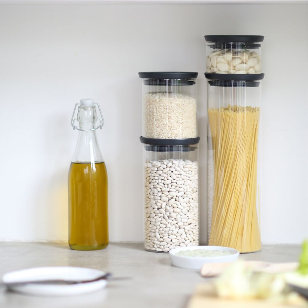 Stackable Jar, 0.6 litre, Glass - Dark Grey at Brabantia GH