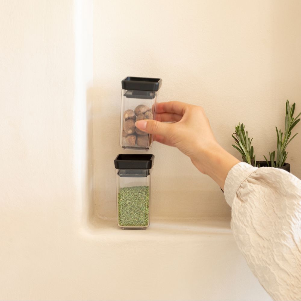 Tasty+ Stackable Canister, Set of 2, 2x0,15 litre - Dark Grey at Brabantia GH
