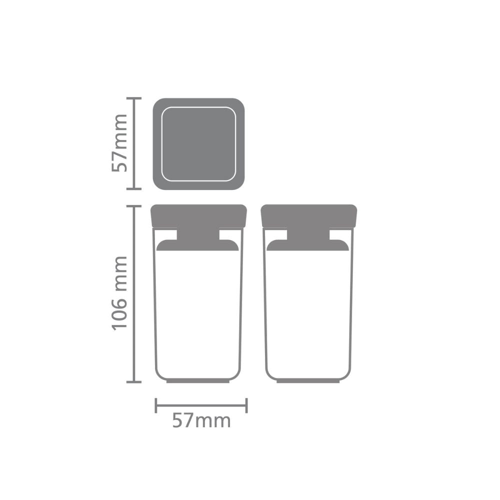 Tasty+ Stackable Canister, Set of 2, 2x0,15 litre - Dark Grey at Brabantia GH