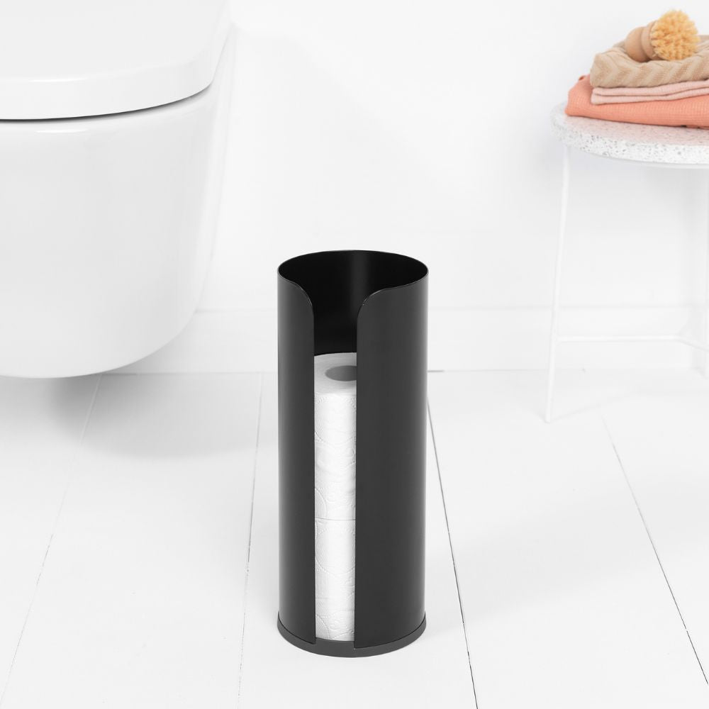 Toilet Roll Dispenser, ReNew, for 3 spare rolls - Matt Black at Brabantia GH