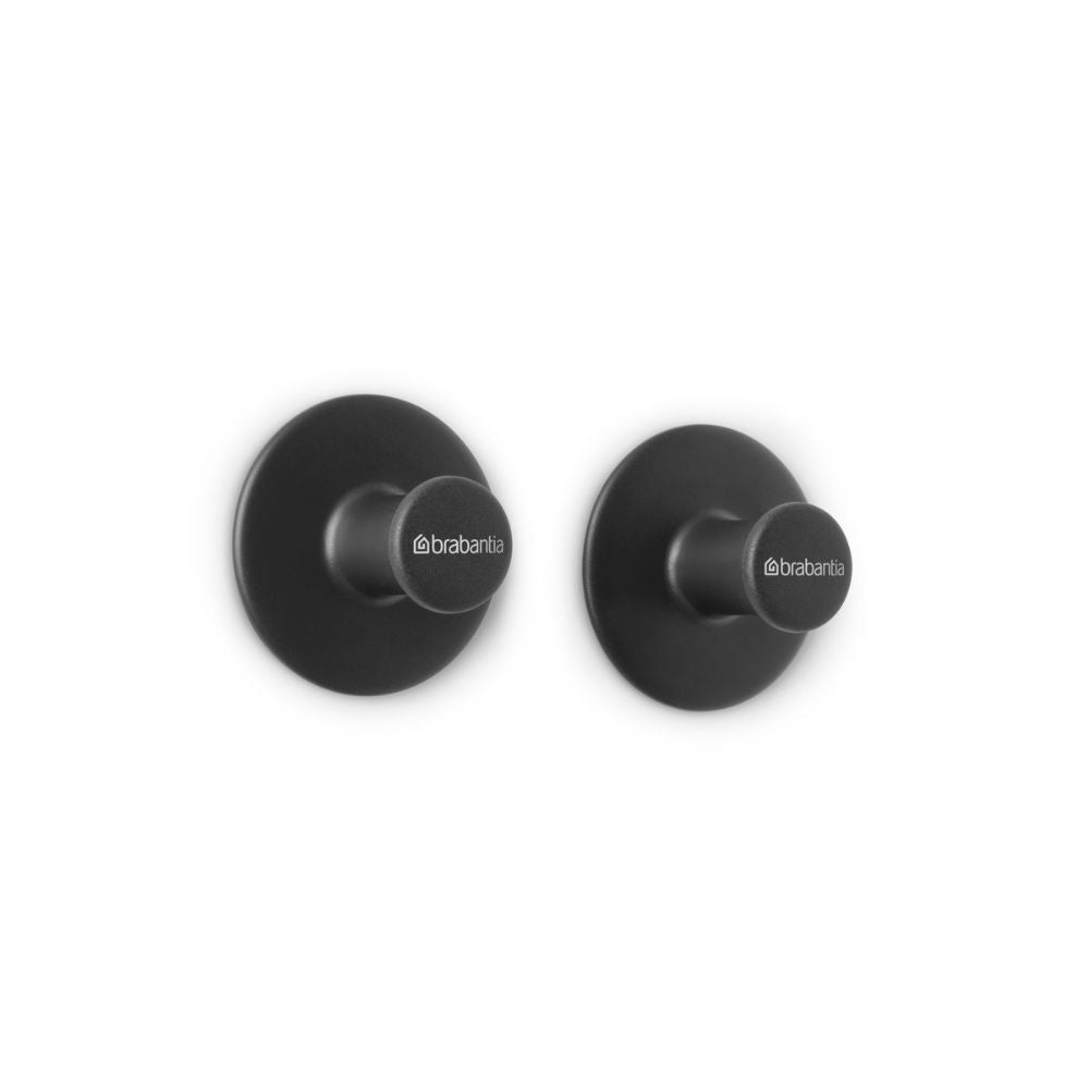 Towel Hooks, ReNew, Set of 2, screws and tape included - Dark Grey at Brabantia GH