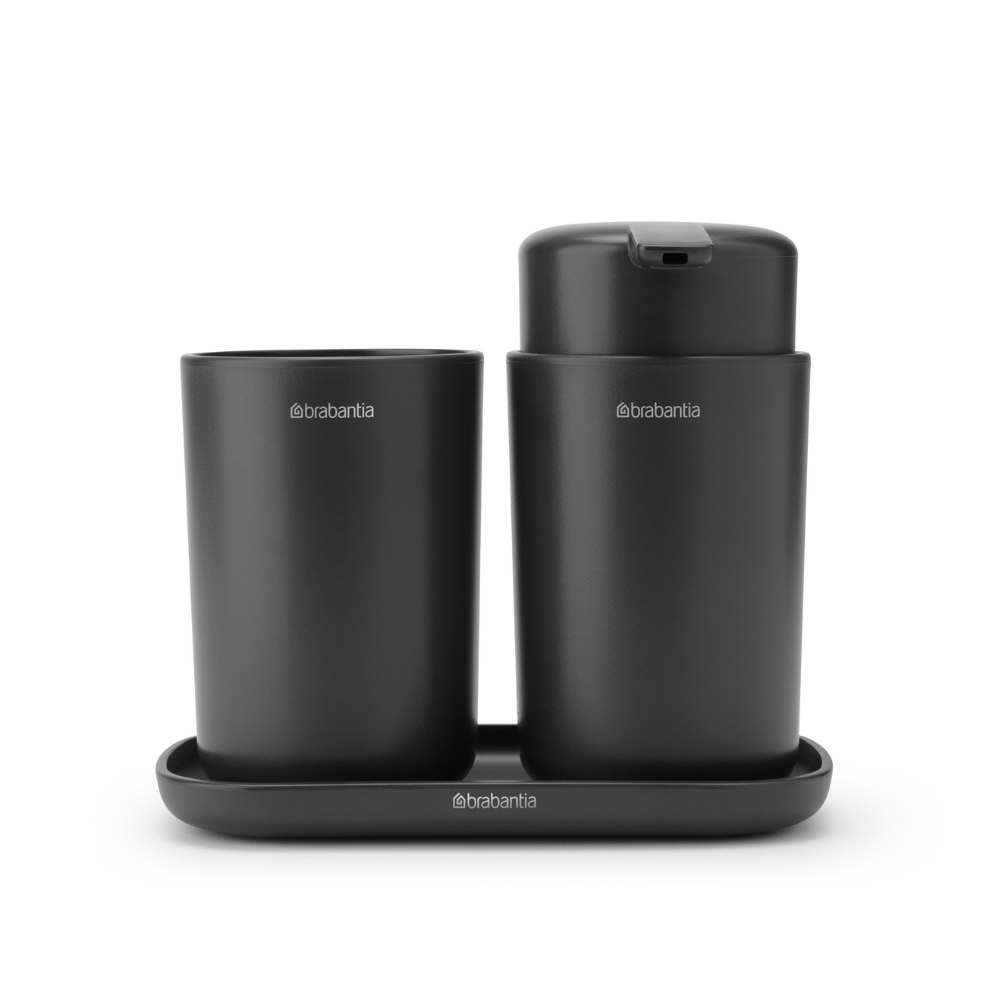 Bathroom Accessory Set, ReNew, Set of 3 - Dark Grey at at Brabantia GH 