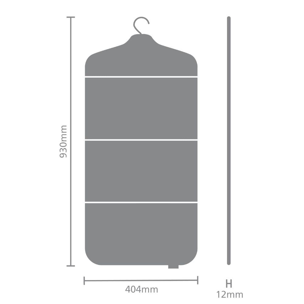 Foldable Steam Board, Pepper Black Dimensions at Brabantia GH