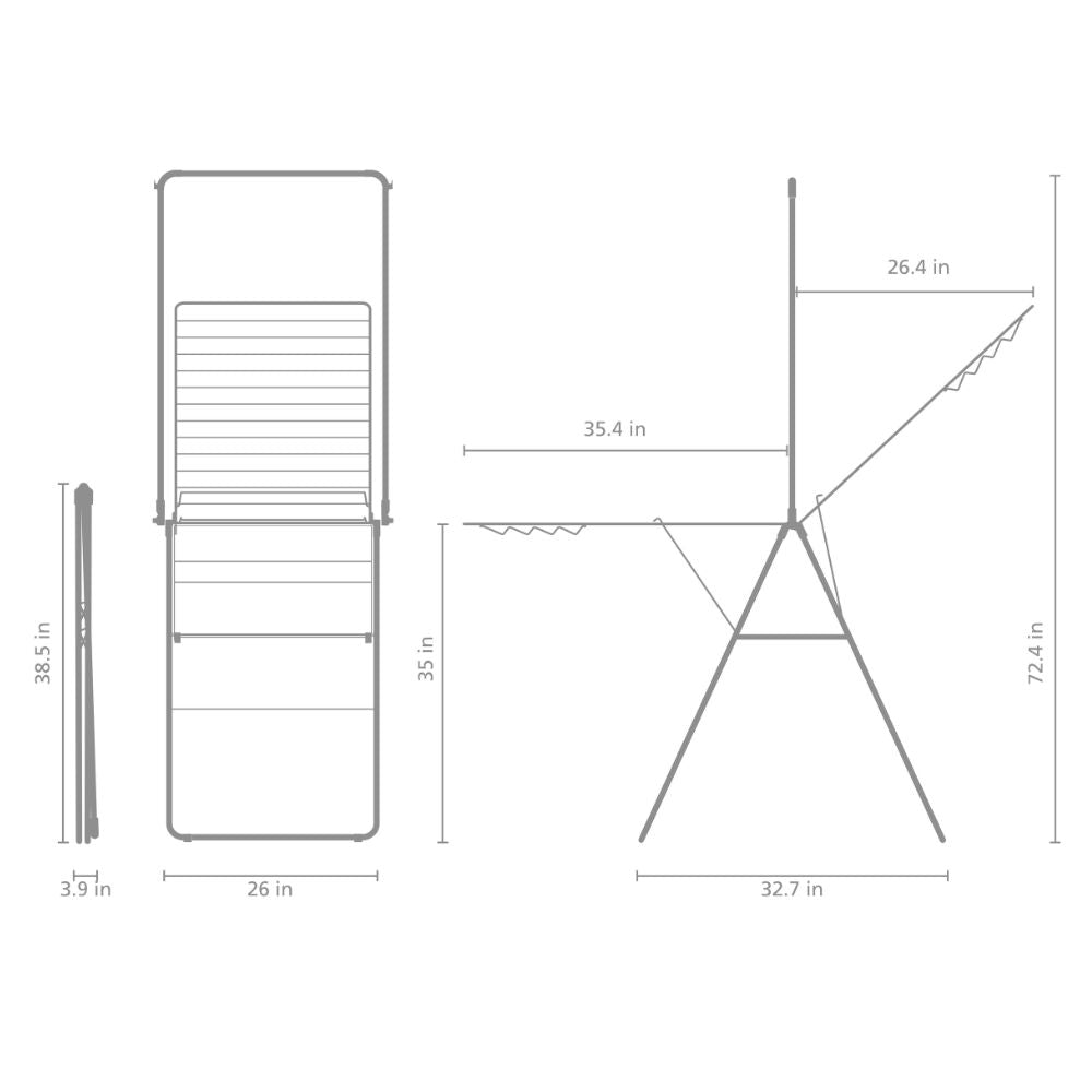 HangOn Drying Rack, 25 metres with rod - Metallic Grey at Brabantia GH