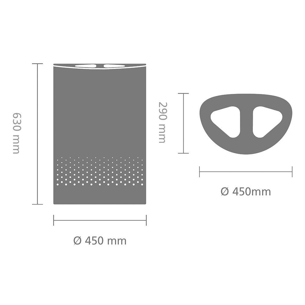 Laundry Bin, 55 litre, Selector - White Dimensions at Brabantia GH