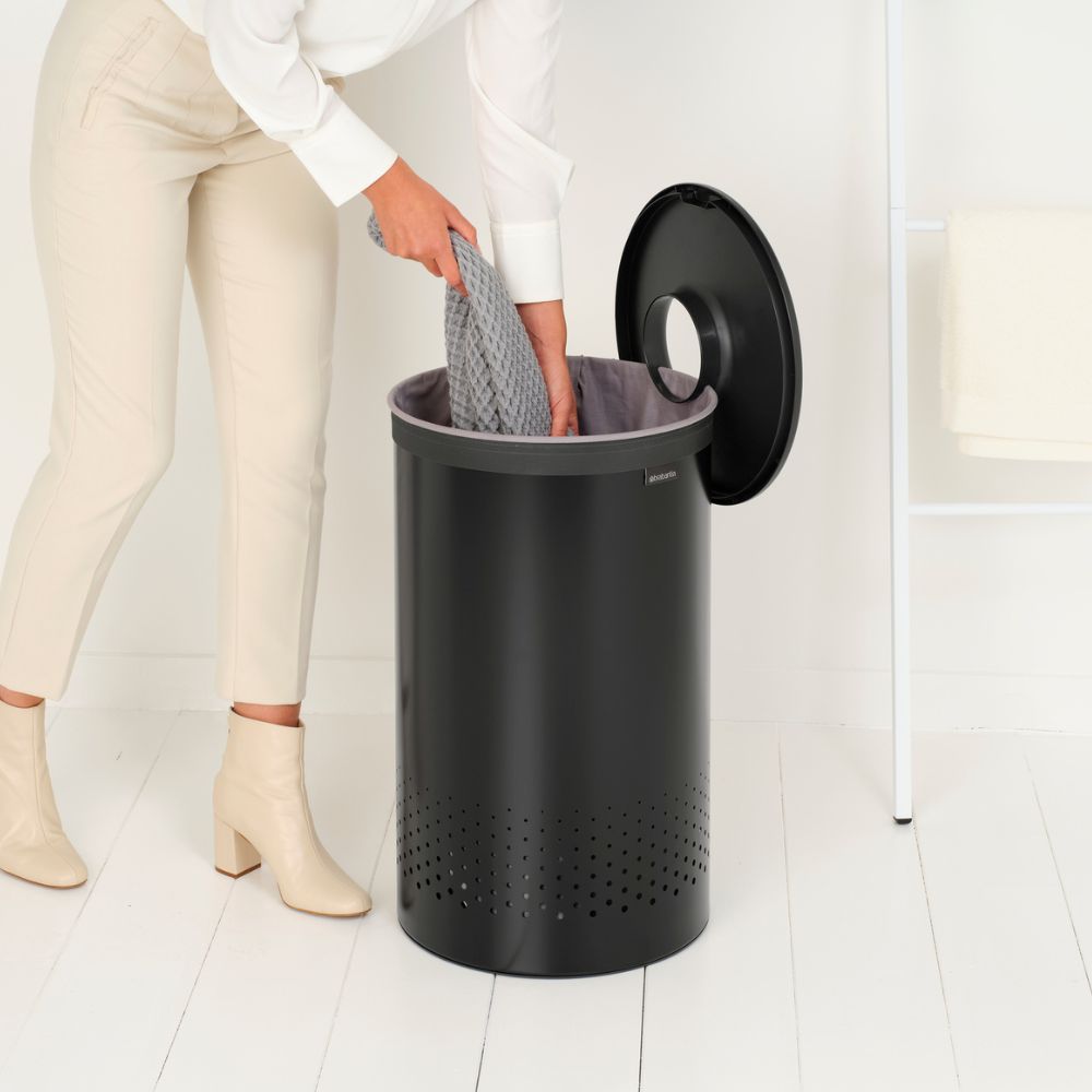 Laundry Bin, 60 litre - Matt Black at Brabantia GH
