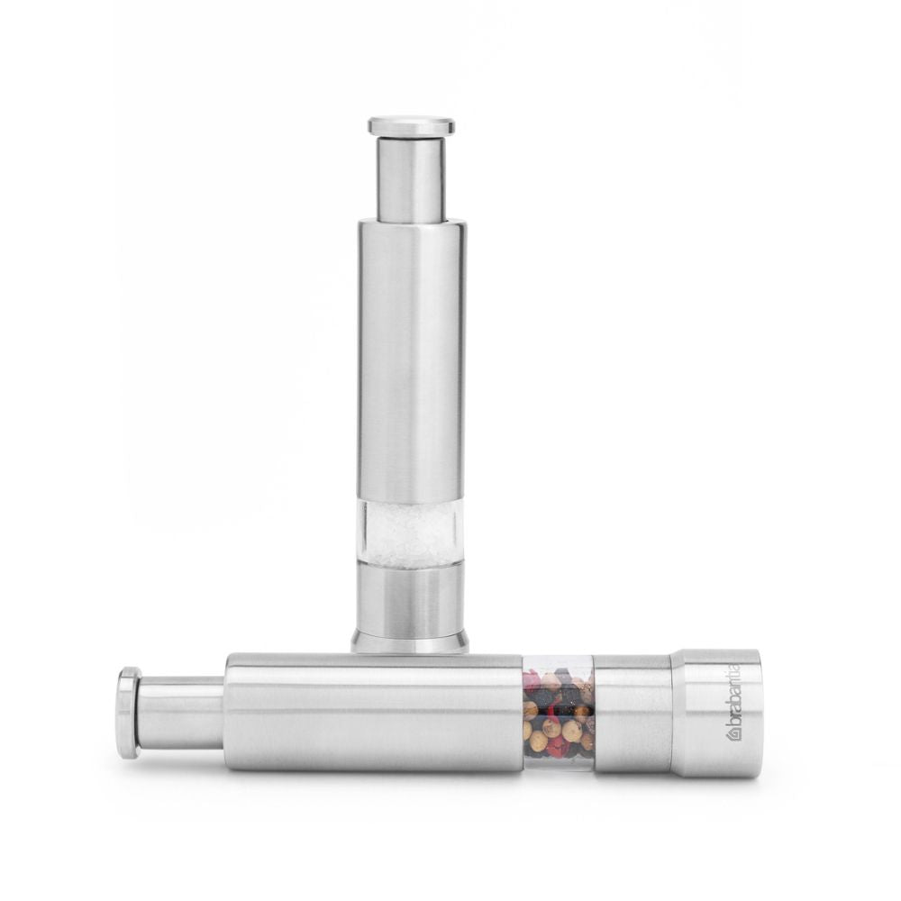 Profile Salt and Pepper Crusher Set - Matt Steel at Brabantia GH