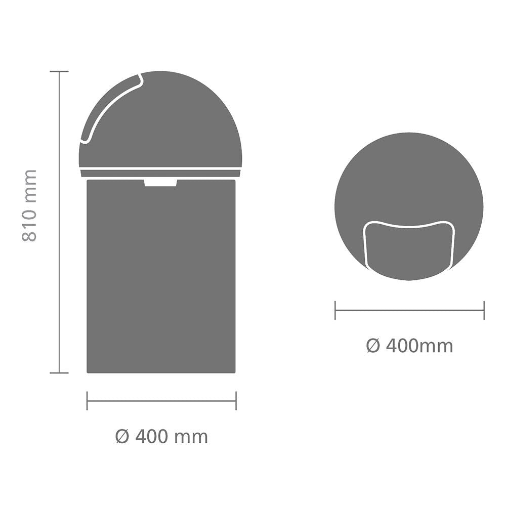 Push Bin, 60L Dimensions at Brabantia GH