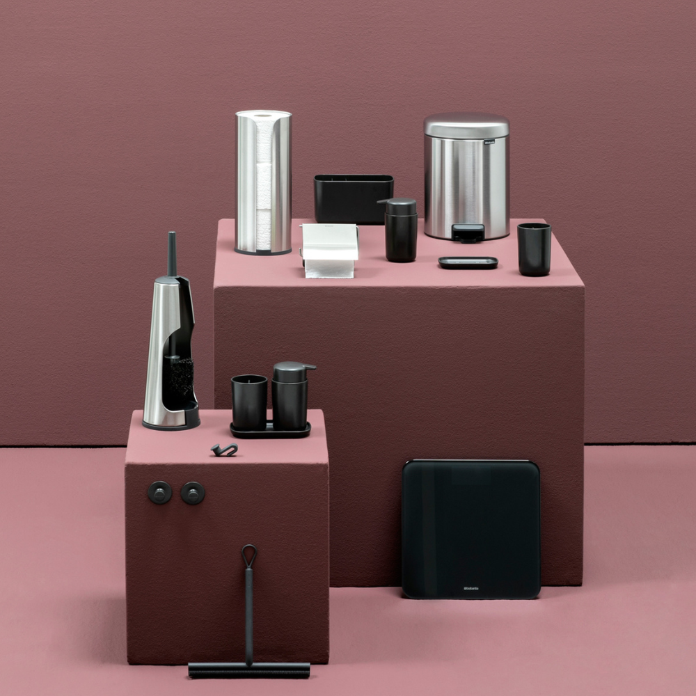 ReNew Toilet Roll Dispenser, for 3 spare Rolls - Matt Steel at Brabantia GH 
