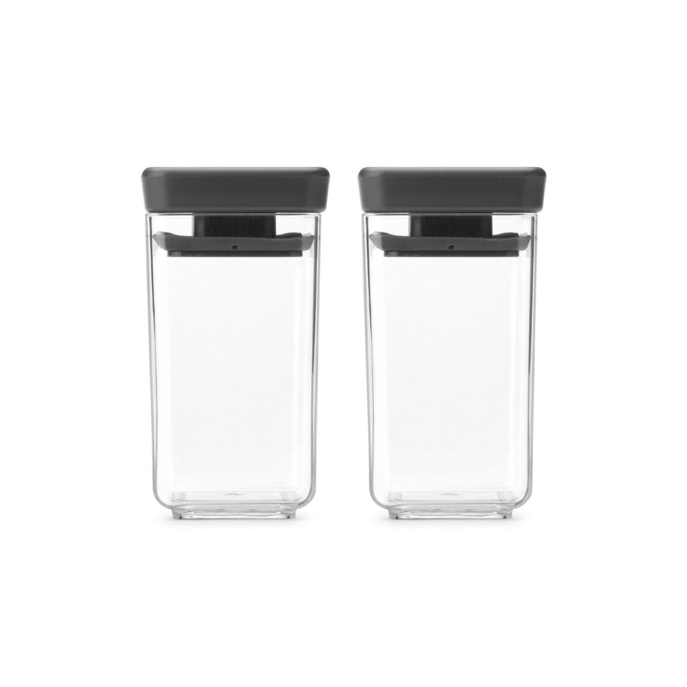 Tasty+ Stackable Canister, Set of 2, 2x0,15 litre - Dark Grey at Brabantia GH