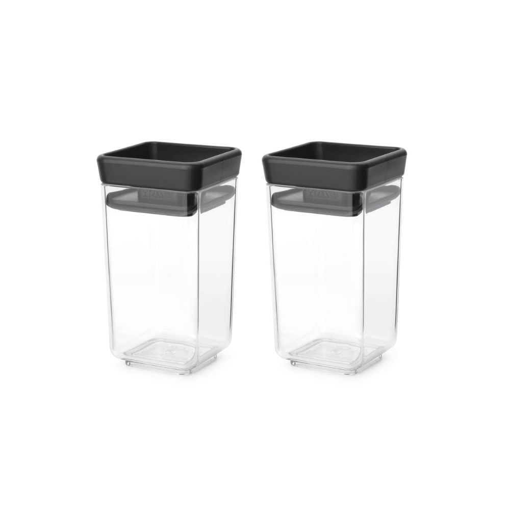 Tasty+ Stackable Canister, Set of 2, 2x0,15 litre - Dark Grey at Brabantia GH