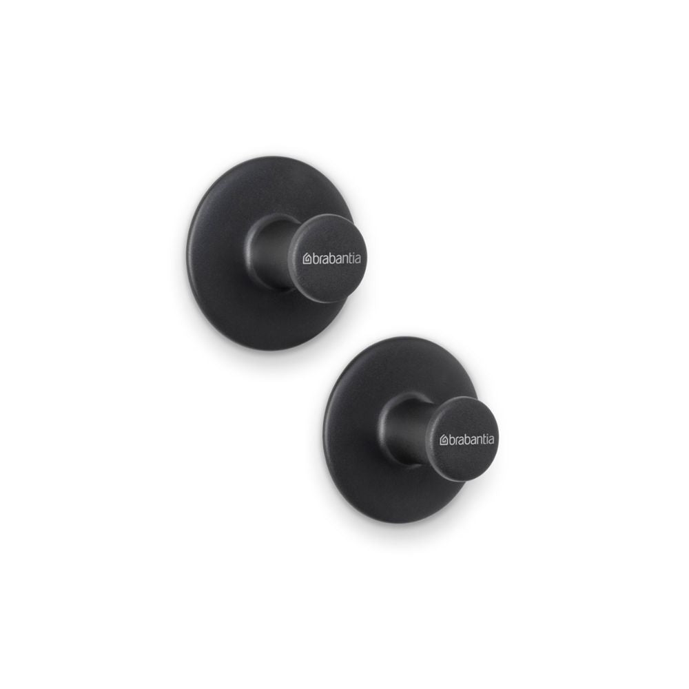 Towel Hooks, ReNew, Set of 2, screws and tape included - Dark Grey at Brabantia GH 