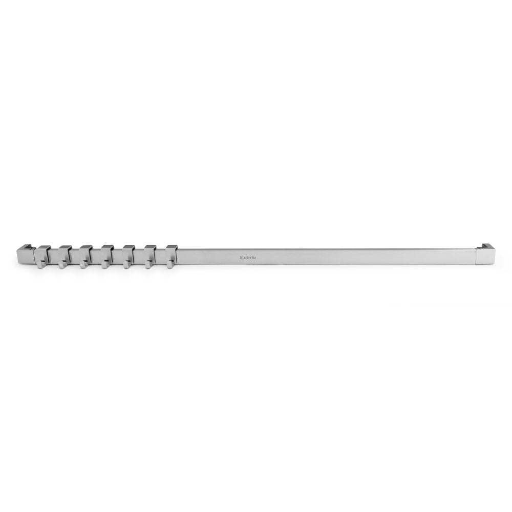 Wall Rail, 60 centimetre /23.6 inch, 7 Hooks - Matt Steel at Brabantia GH