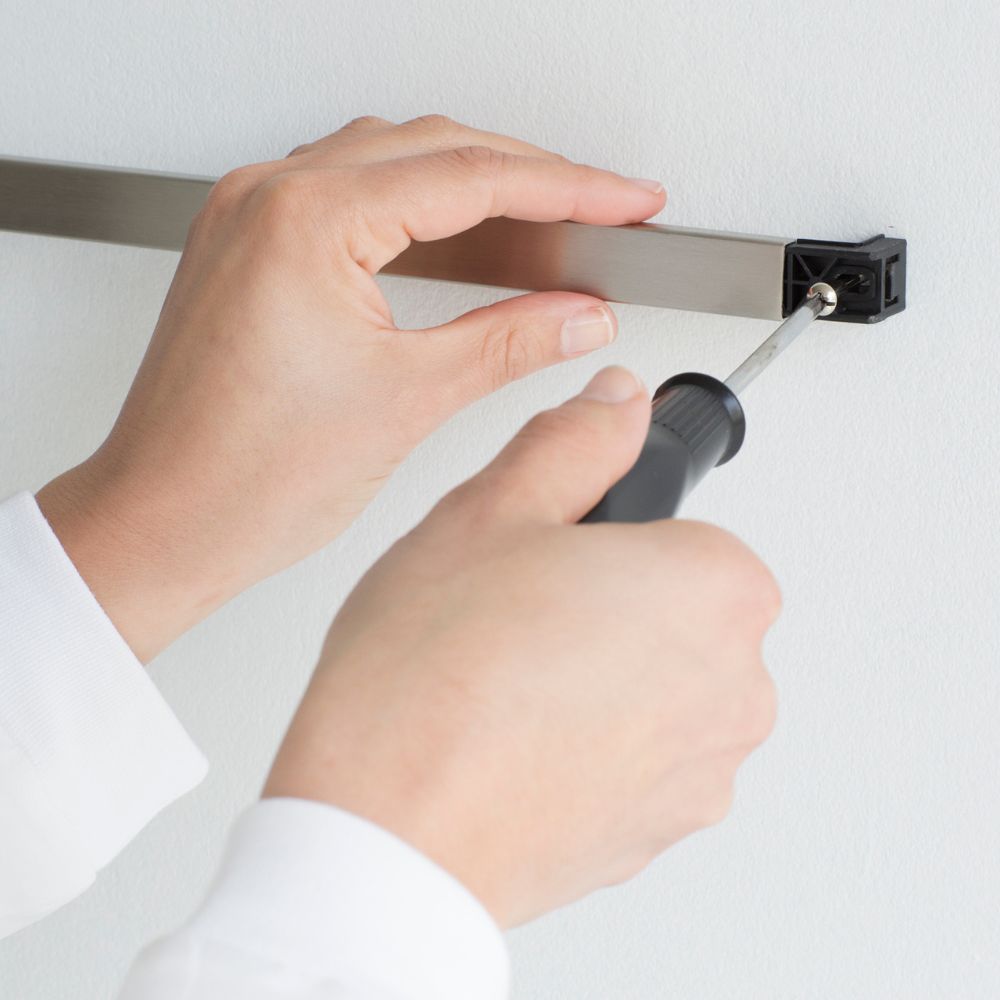 Wall Rail, 60 centimetre /23.6 inch, 7 Hooks - Matt Steel at Brabantia GH